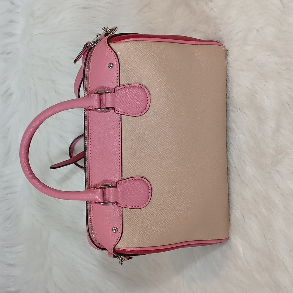 Coach Mini Bennett Satchel Pink and Cream Women's Handbag - Picture 3 of 10